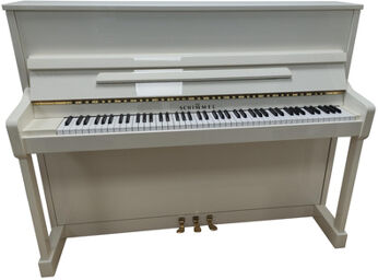 Piano used white Blanc poli