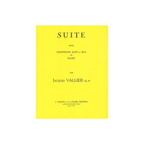 Vallier - Suite Op.59 - Saxophone et Piano