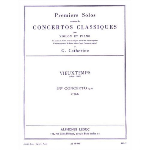 VIEUXTEMPS HENRI - VIEUXTEMPS - 1ER SOLO DU 5EME CONCERTO OP.37