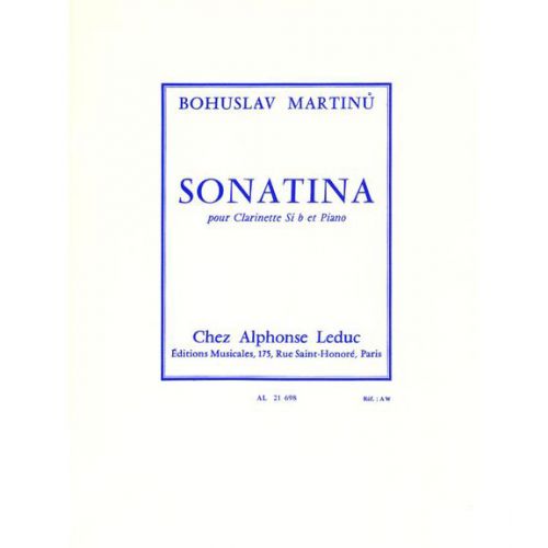 Martinu Bohuslav - Sonatina - Clarinette et Piano