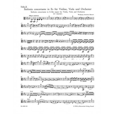 Mozart W. A. - Sinfonia Concertante In ES-dur - Alto 2