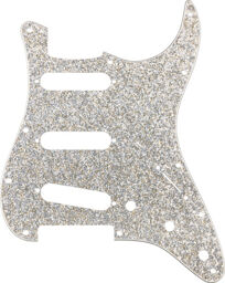 Strat SSS Pickguard SLS Silver Sparkle