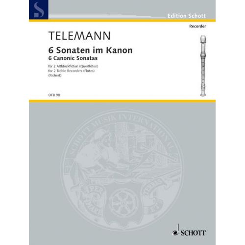 Telemann G.P. - 6 Canonic Sonatas - 2 Treble Recorder