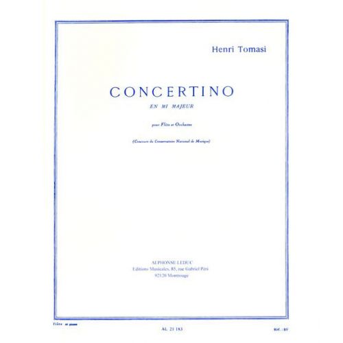Tomasi Henri - Concertino En Mi Majeur - Flute & Piano
