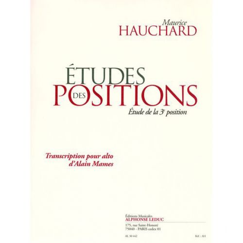 Hauchard M. - Etude De La Troisieme Position - Alto