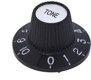 Parts Guitar Tone Knob CH Noir avec indications chromées