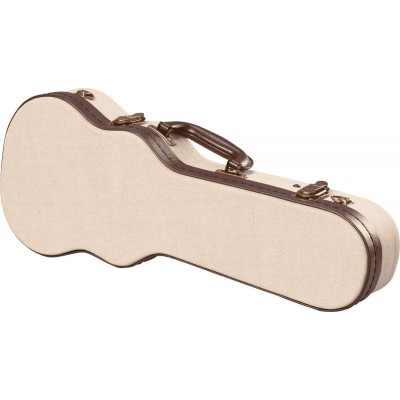 Étui Ukulélé Soprano Beige en Bois Deluxe - GW