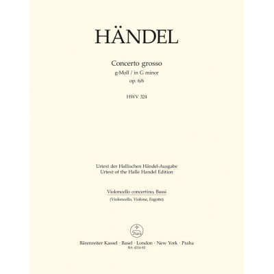 Haendel G. F. - Concerto Grosso HWV 324 Op. 6 N° 6 En Sol Mineur