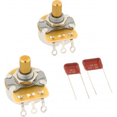Telecaster Solid Shaft Potentiometer and Capacitor Kit 2-Pack
