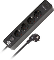 Ecolor 4-Way 1,5m USB sw Black