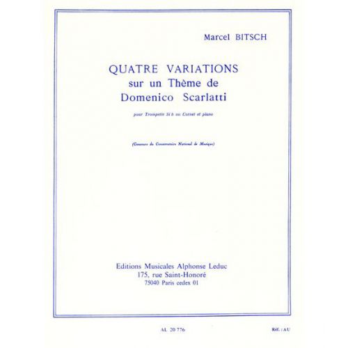 Bitsch Marcel - Quatre Variations Sur Un Thème De Domenico Scarlatti
