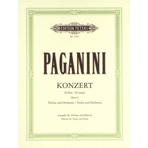 Paganini Nicolo - Concerto No.1 In D Op.6 - Violin And Piano