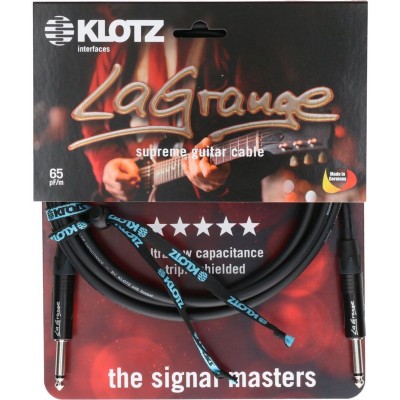 LA-grange Câble Instr. Noir 4,M, Jack Mono - Jack Mono