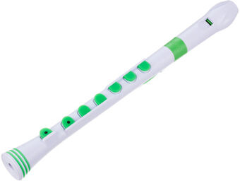 Recorder+ Baroque white-green Blanc
