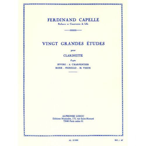 Capelle Ferdinand - 20 Grandes Etudes - Clarinette