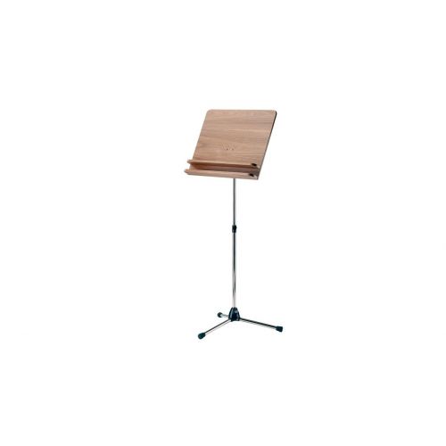 11831 Pupitre D'orchestre Chrome Plateau Bois Deux Tablettes