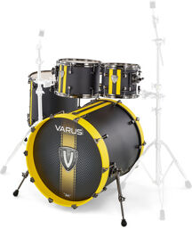 Deluxe Maple Set Matte Black Noir mat satiné avec rayures carbone