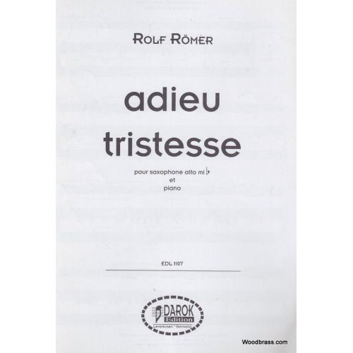 Romer Rolf - Adieu Tristesse - Saxophone Alto & Piano