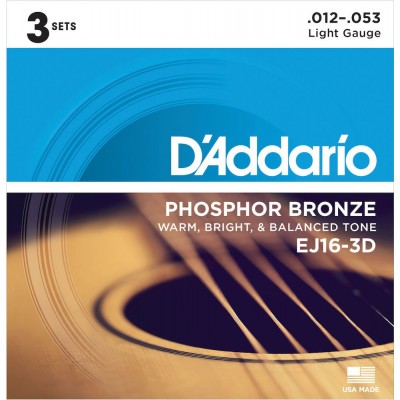 EJ16 Pack de 3 Phosphor Bronze Light 12-53