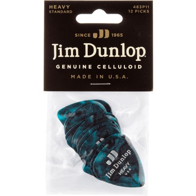 Mediator Celluloid Turquoise Pearl Heavy 12 Pack