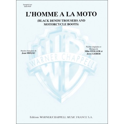 TAGLIB PARTITION VARIETE - PIAF EDITH - L'HOMME A LA MOTO - PIANO, CHANT