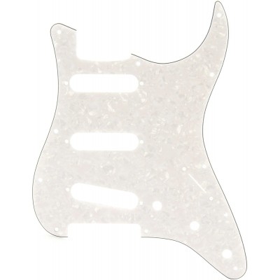 Pickguard Strat SSS White Pearl