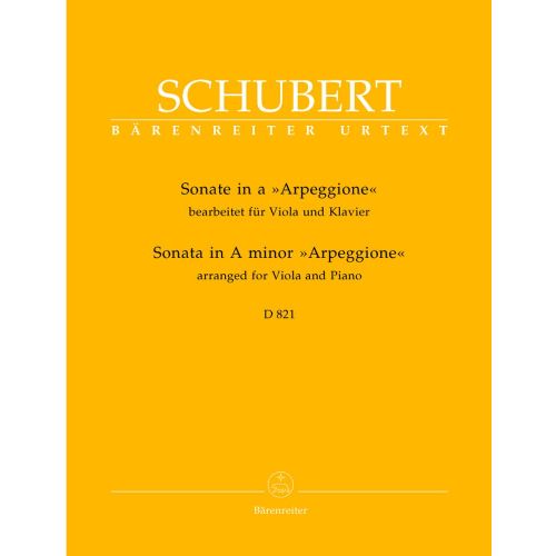 Schubert F. - Sonate Eggione En La Mineur D 821 - Alto, Pian0