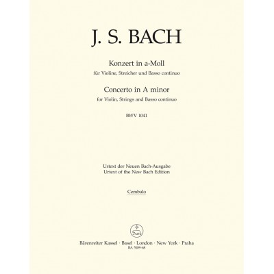 J.S. Concerto En La Mineur Bwv 1041 Pour Vn, Cordes Et Bc
