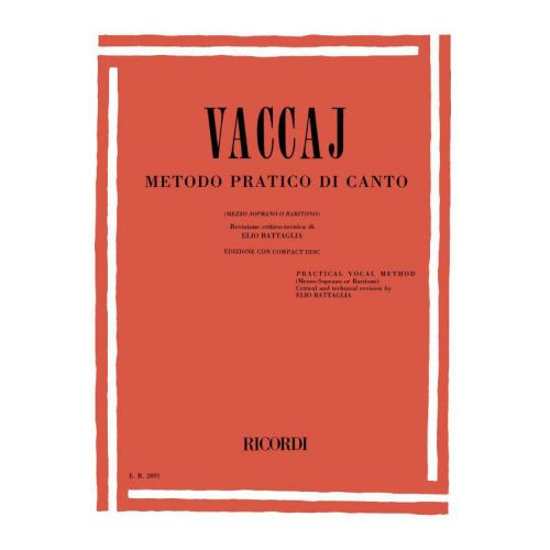 Vaccaj Metodo Pratico Di Canto (MS Ou B) Avec CD