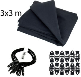 Euro Molton Set Black 3x3m Noir