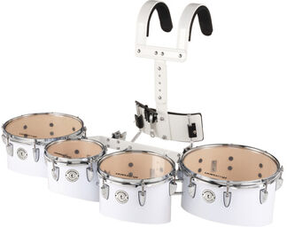 QT04 W Marching Quad Tom Set Blanc