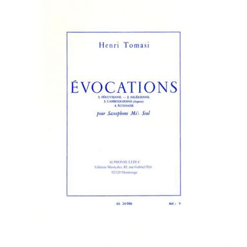Tomasi H. - Evocations - Saxophone Mib Seul