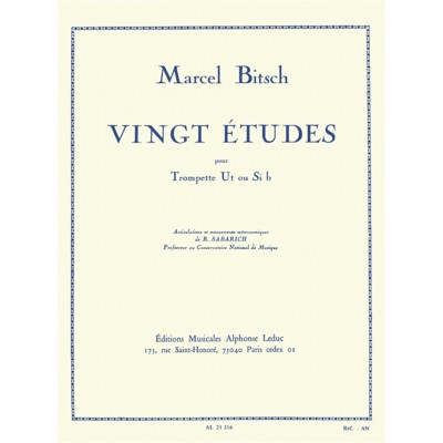 Bitsch Marcel - 20 Etudes - Trompette