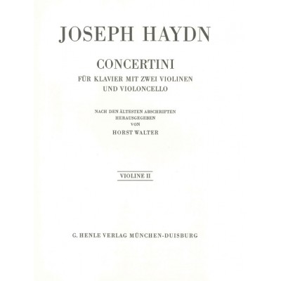Haydn J. - Concertini For Piano (harpsichord) With Two Violins And Violoncello