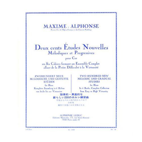 MAXIME-alphonse - 200 Etudes Nouvelles Vol.2 - Cor