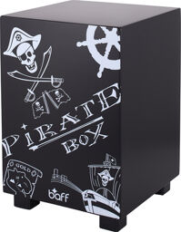 Pirate Box / Cajon Noir avec impression blanche