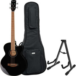 B-30BK Acoustic Bass Bundle Noir haute brillance