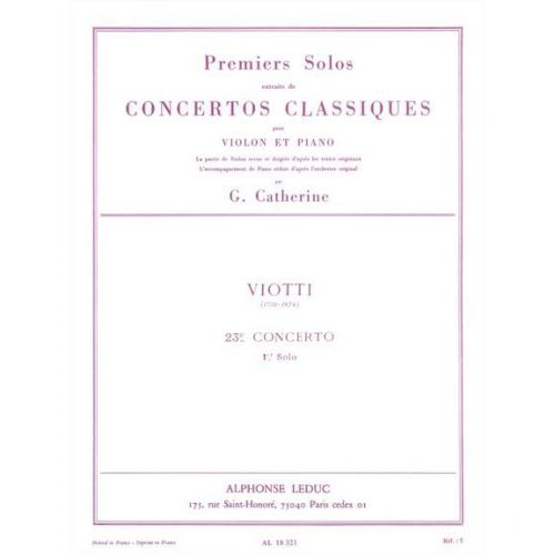Viotti - Solo De Concert N° 23 - Violon,Piano