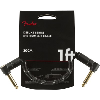 Deluxe Instrument Cable Angle/angle 1' Black Tweed