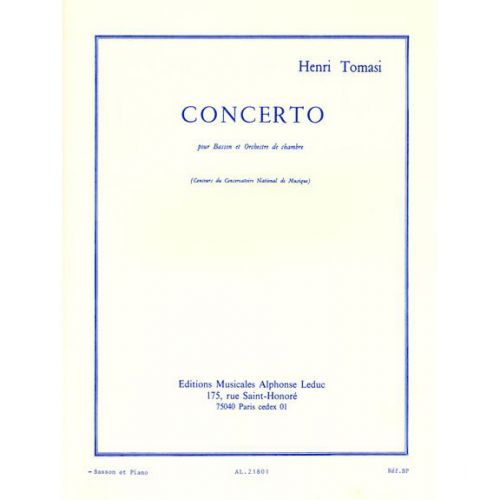 Tomasi H. - Concerto(basson Orchestre) -basson et Piano
