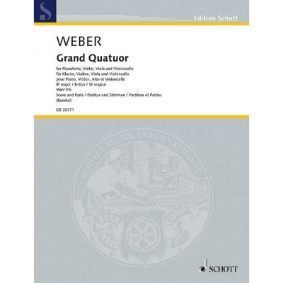 Weber - Grand Quatuor En Si Bémol Majeur Wev P.5 - Violon, Alto, Violoncelle Et Piano