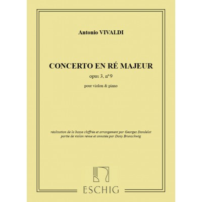 Vivaldi A. - Concerto Op 3 N 9 Re Majeur - Violon et Piano