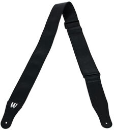 Synthetic Leather Bass Strap Noir avec logo argenté brillant