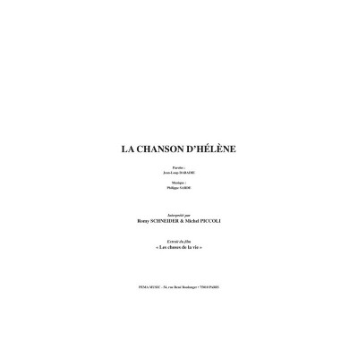 SARDE PHILIPPE - LA CHANSON D'HELENE - PVG