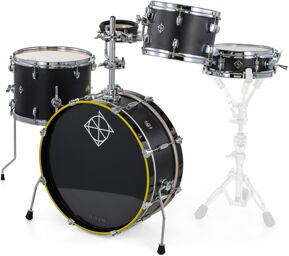 Little Roomer 5pc Set GBK Noir brillant avec cercle de grosse caisse jaune