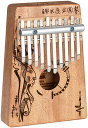 Kalimba 10 Peaceful Mind Naturel mat avec design
