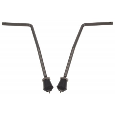 BDS7-105-Bk Pieds Grosse Caisse Incurvés 10.5mm X2 Noir
