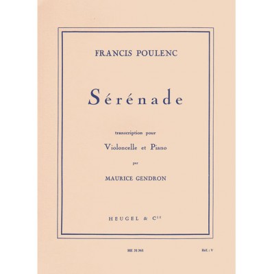 Poulenc Francis - Serenade - Violoncelle & Piano