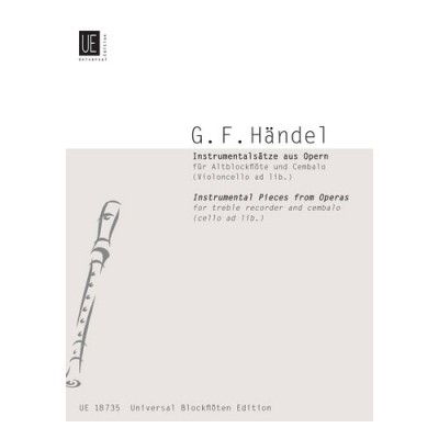 Haendel G.F. - Instrumental Pieces - Treble Recorder And Cembalo (cello Ad Lib.)