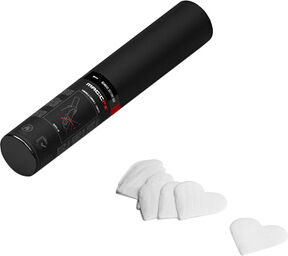 Handheld 28cm White Hearts